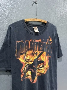 Vintage Y2K Pantera Flames Graphic Band Tee Shirt Size 2XL Fruit If The Loom - Picture 1 of 6
