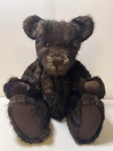 Vintage Artist Made Mink Teddy Bear 17 Inches - Picture 1 of 12