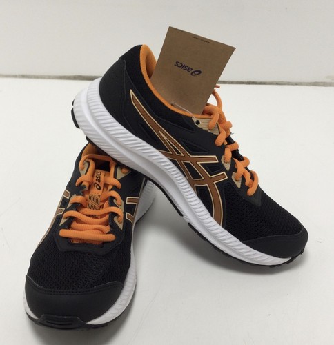 Scarpe da ginnastica ASICS Contend 8Gs per bambini taglia 5 1 2 in nero arancione brillante