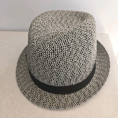Nine West Fedora Hat Youth Womens One Size Tweed With Band and Feathers - Image 1 of 4