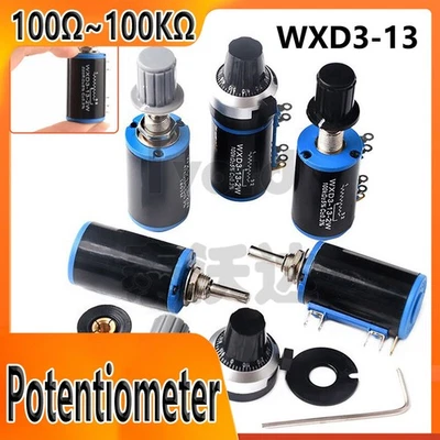 Potentiometer WXD3-13 10-Gang-Drehpotentiometer 100~100KΩ Präzision-Drahtpoti 2W - Bild 1 von 4