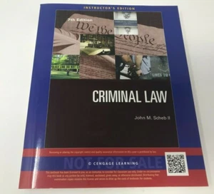Criminal Law 7th Edition - by II John M. Scheb - Instructor's Edt - NEW - Picture 1 of 4