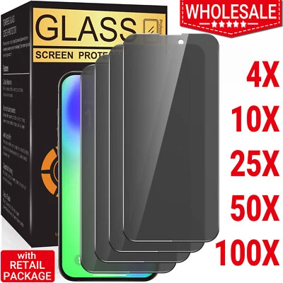 Wholesale Privacy GLASS Screen Protector For iPhone 17 16 15 14 13 12 11 Pro Max - Image 1 of 4