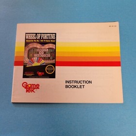 Wheel of Fortune Nintendo NES Manual Only - Instruction Booklet