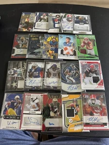 (165) Football Assorted Certified Auto Autograph & Memorabilia Relic Card Lot - Bild 1 von 9