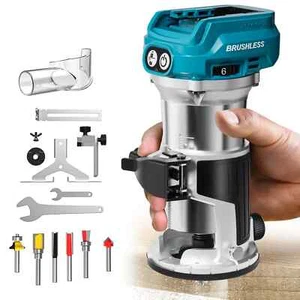 Akku-Kompaktfräse für Makita 18 V Akku (nur Werkzeug), 6 variable Geschwindigkeiten Ro - Bild 1 von 7