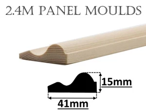 2.4m Pine Panel Moulds Mouldings Broken Ogee Architrave Dado Rail edging trim - Picture 1 of 1