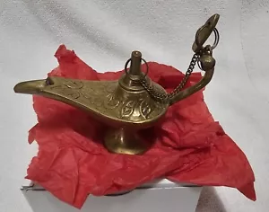 Vintage Brass oil Genie lamp made in India, NEW! - Picture 1 of 8