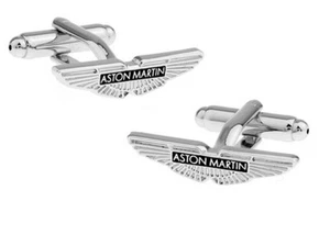 Silver Aston Martin Cufflinks Formal Wear for Shirt Suit Sports Car Logo - Picture 1 of 1