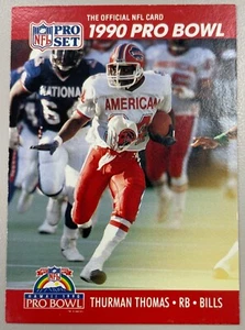 1990 NFL PRO SET THURMAN THOMAS Buffalo Bills PRO BOWL CARD #374 - Foto 1 di 2