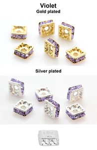 Genuine Preciosa Czech Crystal Chaton MAXIMA Squared Rondelle Beads - Picture 1 of 20