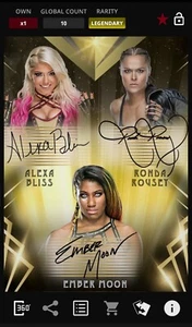 Topps WWE Slam 2019 Alexa Bliss Ronda Rousey Moon Timeless Gold Sig Legendary - Picture 1 of 2