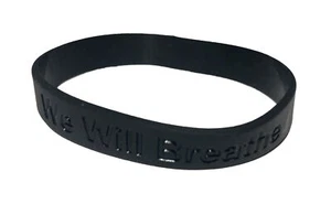 Braccialetto in silicone nero ""We Will Breathe"" adulto - Foto 1 di 1