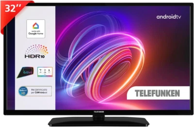 TELEFUNKEN Smart TV 32" HD Ready TE32553G54V4DAZ, TV LED 32 Pollici con Google A - Immagine 1 di 4