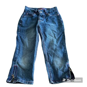 Girls Skechers Jeans Ankle Zip Size 10 Pink Stitching Detail - Picture 1 of 6