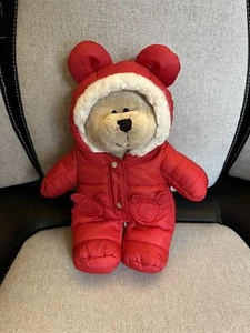 Starbucks 2021 Limited Edition Red Coat Snowsuit Plush Barista Bear 11” - Picture 1 of 20