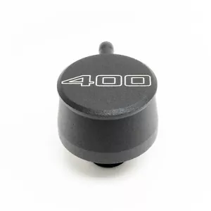 400 Logo Black Billet Aluminum Push In PCV Breather Chevy Ford Mopar SBC - Foto 1 di 2