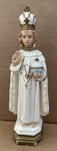 Vintage INFANT of PRAGUE JESUS Chalkware Figurine Statue PS Statuary - Picture 1 of 7
