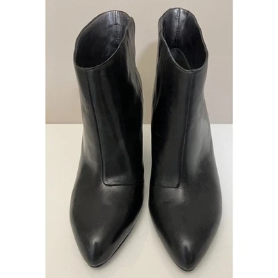Botines de cuña Liz Claiborne de cuero liso negro. Talla 7,5-8(W).  Foto 1 de 4
