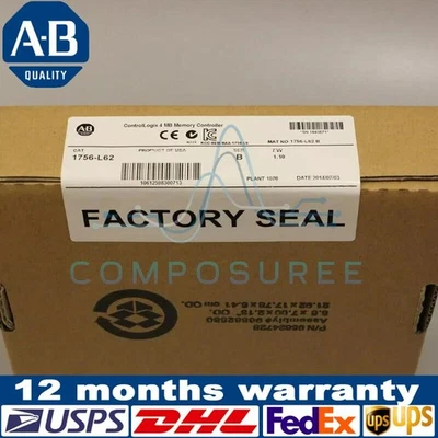 Allen-Bradley 1756-L62 ControlLogix Processor Unit Controller New AB 1756 L62 - Image 1 of 4