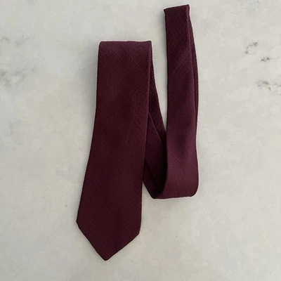 Corbata Nina Ricci Paris Borgoña 100% Seda, Hecha en Italia, Clásica, Retro, Trabajo Foto 1 de 4