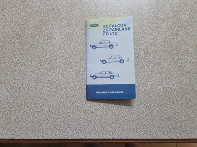 FORD FALCON XE ZK FAIRLANE FD LTD FACTORY ISSUE MECHANICS DATA BOOK SPEC ESP - image 1 of 3