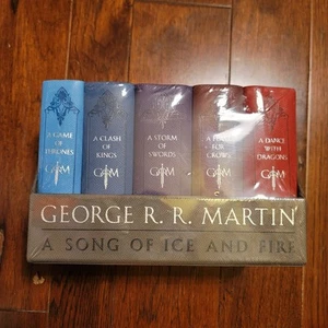 Game of Thrones by George Martin Sealed Leather Cloth Song Ice Fire Box Set - Picture 1 of 5