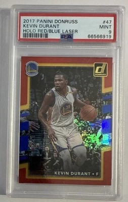 Panini Donruss Holo 2017 láser rojo azul/15 Kevin Durant/PSA 9 como nuevo/12/15 Foto 1 de 3