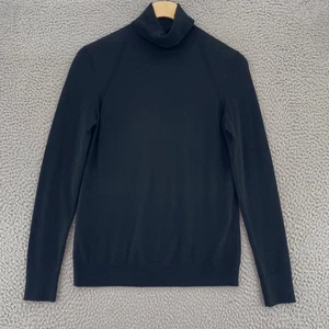 Banana Republic Sweater Womens Extra Small Black Merino Wool Turtleneck Stretch* - Picture 1 of 11