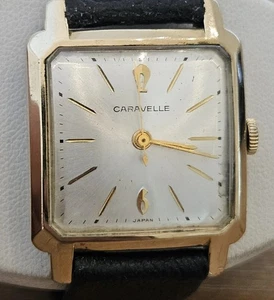 1967 Caravelle by BULOVA Square Dress Gold Filled Vintage M7 runs EXCELLENT!! - Picture 1 of 5