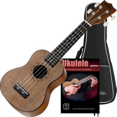 CLASSIC CANTABILE Ukulele Noce Legno Uke Hawaii Chitarra con Spartiti Scuola e Gigbag