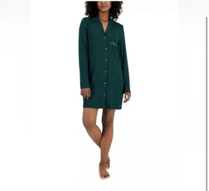 Jenni Women’s Notched Collar Long Sleeve Sleep Shirt Size L - Picture 1 of 2