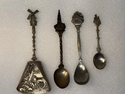 Lote de 4 cucharas holandesas con sello y recuerdo Foto 1 de 4