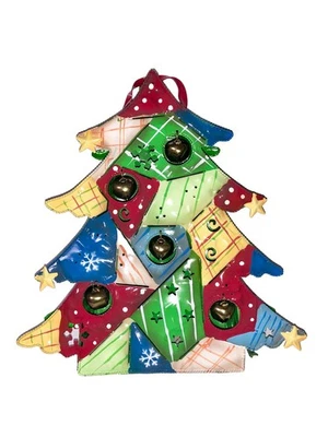 Винтажная домашняя интерьерная рождественская елка с колокольчиками нашивка подсвечник НОВАЯ оригинальная коробка 🼼 - Изображение 1 из 4