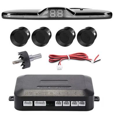 4 Probes LED Parking Sensor System Backlight Parktronic Monitor Display Kit - Image 1 of 4