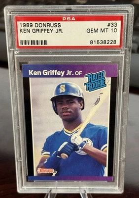 1989 KEN GRIFFEY JR DONRUSS ROOKIE #33 PSA 10 MARINERS HOF (228) - Image 1 of 2