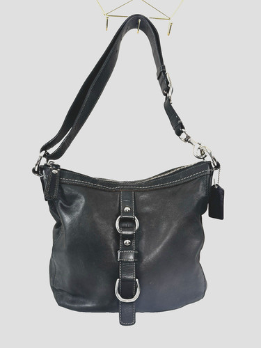 Borsa a tracolla Coach Chelsea fibbia pelle nera classica minimal F14018