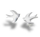Silver Swallow Studs Earrings 10K White Gold Plated Sterling Silver Women Gift