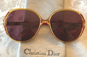 Gafas de sol vintage Christian Dior CD de gran tamaño marcos optyl rojos y miel con estuche - Imagen 1 de 12