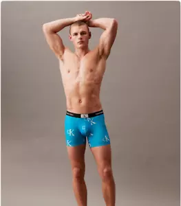 Calvin klein Men's Micro Logo Boxer Brief, Tapestry Teal, Small - Picture 1 of 1