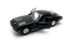 Modellauto Chevrolet Corvette Stingray 1963 1:34-39 Schwarz Miniatur Fahrzeug - Bild 1 von 4