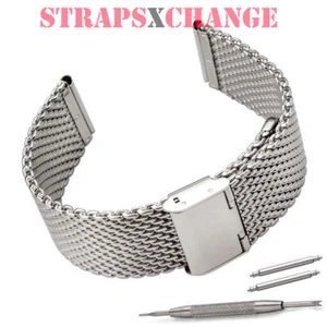 20mm 1.0 mm SHARK WIRE MESH BRACELET WATCH BAND Divers Strap for Seiko & Citizen - Picture 1 of 5
