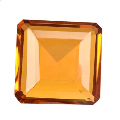 CITRINE GEM SQUARE CUT YELLOW GENUINE GEMSTONE CREATED LOOSE FACETED NICE 35 MM - Image 1 of 4