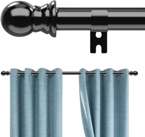 Curtain Rods for Windows 66 to 120, 1 Inch Heavy Duty Splicing 10 Ft Curtain Rod - Picture 1 of 12