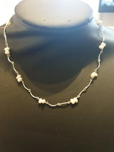 Weiße Perlenkette für Damen in Sterlingsilber - Bild 1 von 5