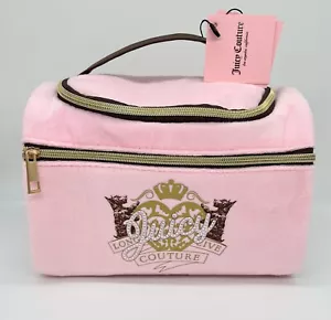 Borsa trucco da appendere Juicy Couture rosa velluto astuccio cosmetico + bottiglia toilette nuova con etichette - Foto 1 di 5