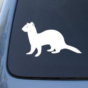 FERRET - Ferrett Weasel - Vinyl Car Decal Sticker #1513 | Vinyl Color: White
