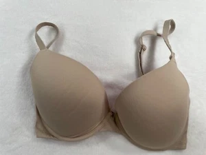 Sujetador push-up Victoria's Secret ROSA beige acolchado correas ajustables con aros 32DD - Imagen 1 de 6