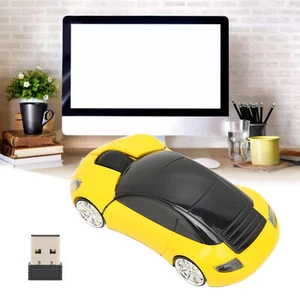 2.4Ghz Wireless Car Mouse Plug And Play Battery Powered 3D Sports Car Styl Set - Picture 1 of 22