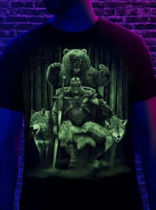 Men's T-shirt Warrior Glow In The Dark 100% cotton 21"х29" Manufacturer Russia - Picture 1 of 9